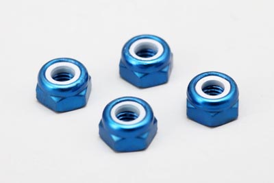 Yokomo M3×3mm Nylon Lock Nut (Aluminum·Blue·4pcs)