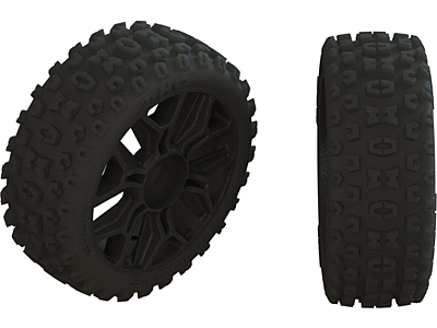 Arrma 2HO Glued Tire Set (Black, 2pcs)