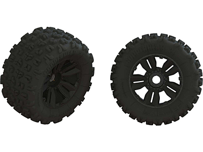Arrma 1/5 dBoots Copperhead 2 F/R Pre-Mounted Tires (Black, 2pcs)