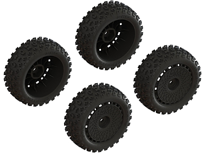 Arrma dBoots '2-HO' Glued Tire Set (Black, 4pcs)