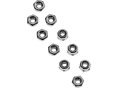 Axial Nylon Locking Hex Nut M2.5 (Silver, 10pcs)