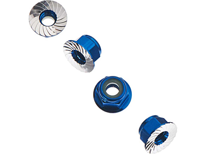 Axial M4 Serrated Nylon Lock Nut (Blue, 4pcs)