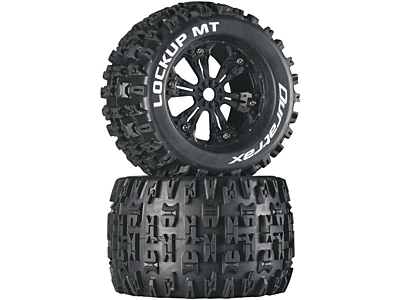 Duratrax Lockup MT 3.8" Mounted Tires (Black, 2pcs)