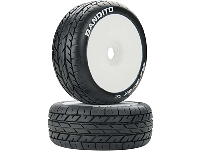 Duratrax Bandito 1/8 Buggy C2 Mounted Buggy Tires (White, 2pcs)