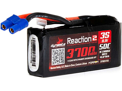 Dynamite 3700mAh 11.1V 3S 50C Reaction 2 LiPo Battery (EC3)