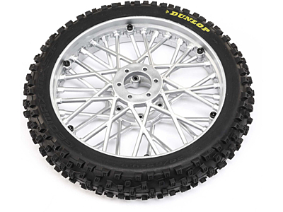 Losi Promoto-MX Dunlop MX53 Front Tire Mounted (Chrome)