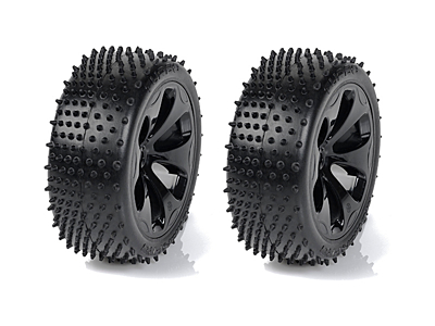 Medial Pro Racing Front Tires Mounted on Black Rims Turbo M3 Soft (2pcs)