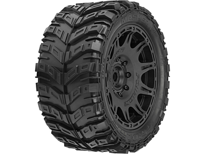 Pro-Line Masher X HP BELTED 1/6 Front/Rear 5.7” Tires Mounted on Raid 8x48 Removable 24mm Hex Wheels Black (2pcs)
