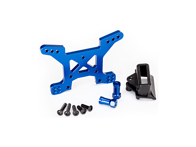 Traxxas Aluminum Front Shock Tower with Body Mount Bracket (Blue)