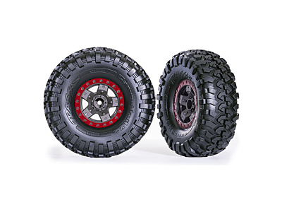 Traxxas TRX-4 Sport Wheels 2.2" with Canyon Trail Tires (2pcs, Gray-Red)