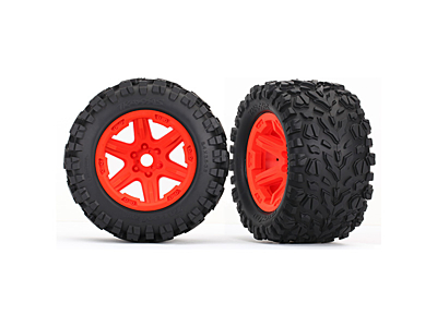 Traxxas Talon EXT Tires & Wheels 3.8" (Orange, 2pcs)