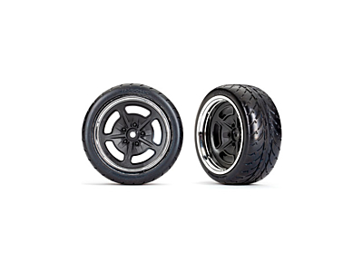 Traxxas Rear Tires and Wheels 1.9" (Black, Chrome)