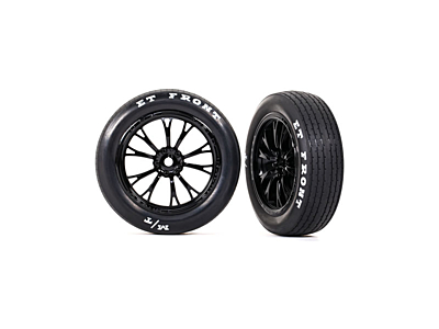 Traxxas Pre-Glued Front Weld Tires and Wheels (Gloss Black, 2pcs)