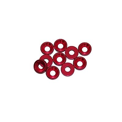 Ultimate Racing 3mm Alu Washer (Red, 10pcs)