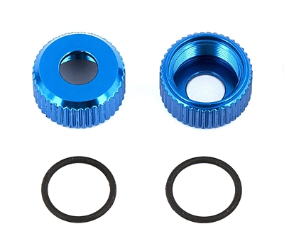 Associated RC8B3 Shock Body Seal Retainers (Blue, 2pcs)