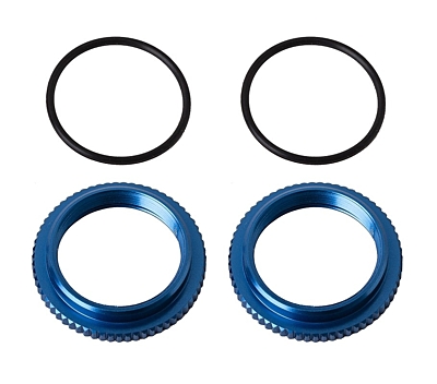 Associated 13mm Aluminum Shock Collars (Blue, pair)