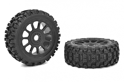 Corally Scorpion XTB Off-Road 1/8 Buggy Tires Glued on Rims (Black,1pair)
