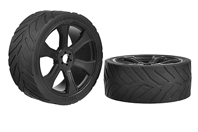 Corally Sprint RXA Asuga XLR Street Tires Low Profile Pre-Glued (Black, 1 pair)