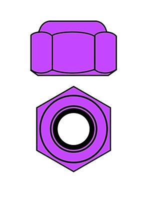 Corally Aluminium Nylstop Nut M4 (Purple·10pcs)