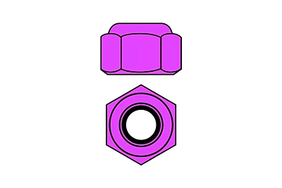 Corally Aluminium Nylstop M3 Nut (Purple, 10pcs)