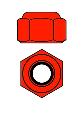 Corally Aluminium Nylstop Nut M3 (Red, 10pcs)