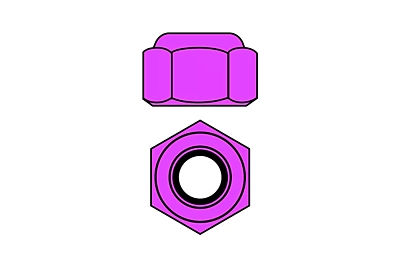 Corally Aluminium Nylstop M4 Nut (Purple, 10pcs)
