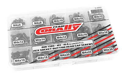 Corally Steel M4 Hex Button Head Screw Set (265pcs)