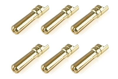 Corally Bullit Connector 4.0mm - Male - Solid Type - Wire Straight (6pcs)