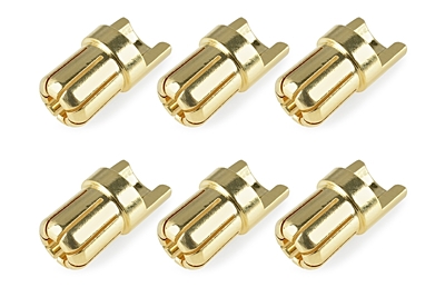 Corally Bullit Connector 6.5mm - Male - Solid Type - Wire Straight (6pcs)