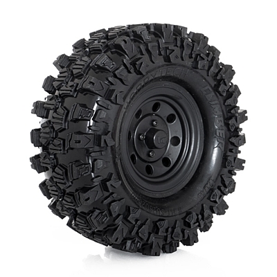 Hobbytech Climber Terrain Truck Tires 1.9" with Black Wheels (1pair)