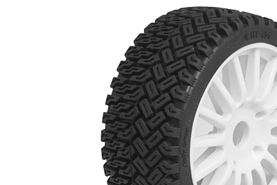Hobbytech 1/8 Rallycross Tyres Preglued on Multispoke Wheels (White)