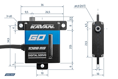 Kavan GO-1026MG (0.11s/11kg/8.4V) Digital Servo