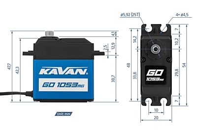 Kavan GO-1053MG (0.17s/20.0kg/8.4V) Servo