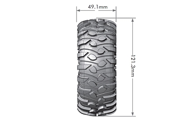 Louise CR-Rowdy Pre-Glued 1.9 Crawler Tires Chrome Rims (2pcs)