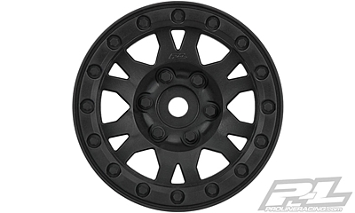 Pro-Line Impulse 1.9" Black Plastic Internal Bead-Loc F/R Wheels for Rock Crawlers