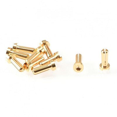 Ruddog 4mm Gold Plug Male 14mm (10pcs)