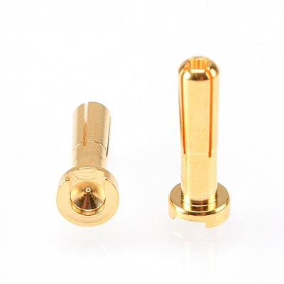 Ruddog 4mm Gold Plug Male 18mm (2pcs)
