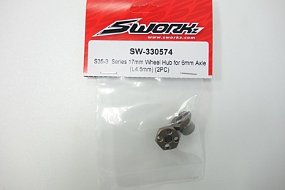 SWORKz 17mm Wheel Hub for 6mm Axle (4.5mm, 2pcs)