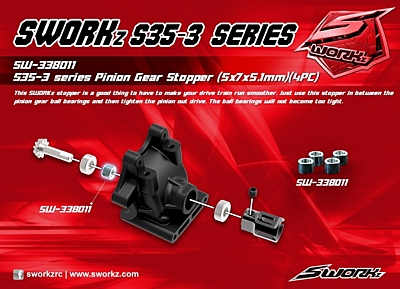 SWORKz Pinion Gear Stopper 5x7x5.1mm (4pcs)