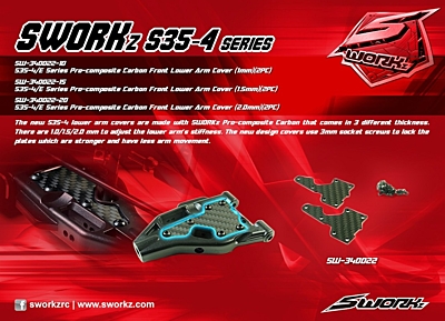 SWORKz Pro Composite Carbon Front Lower Arm Cover 1.5mm (2pcs)