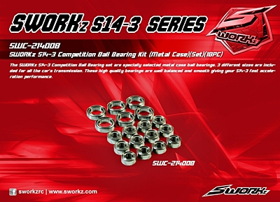 SWORKz S14-3 Competition Ball Bearing Kit Metal Case Set (18pcs)