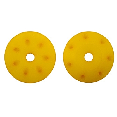 Ultimate Racing 16mm Conical Shock Pistons 1.2mm x 7 angled holes (Yellow, 2pcs)