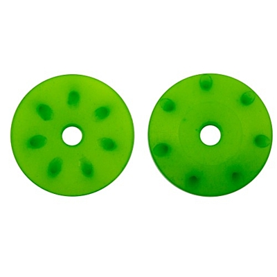 Ultimate Racing 16mm Conical Shock Pistons 1.3mm x 7 angled holes (Green, 2pcs)