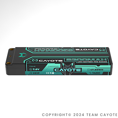 CAYOTE Racing 6300mAh 7.6V 2S 145C HV LiPo (5mm, 226g)