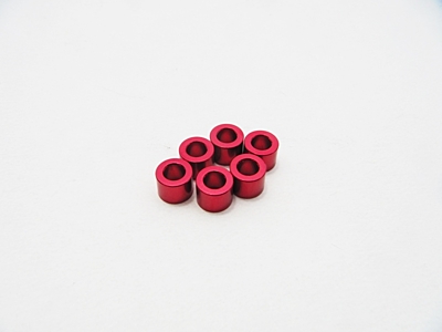 Hiro Seiko 3mm Alloy Spacer Set - 4.0mm (Red, 6pcs)