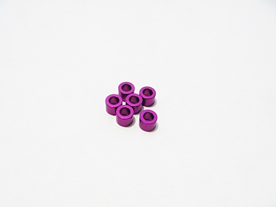 Hiro Seiko 3mm Alloy Spacer Set - 5.0mm (Purple, 6pcs)