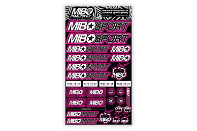 Mibosport Design Pre-Cut Stickers by MM (Pink, Larger A5 size)