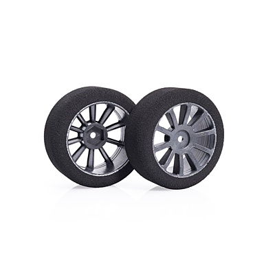 Matrix Front 1/10 Foam Tires with Air Carbon Rims - 37 Shore, Standard Diameter (2pcs)