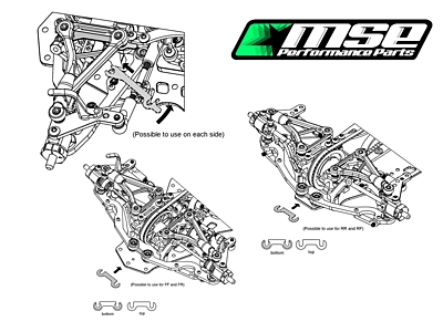 MSE Performance MTC2 Upper Arm Shim Carbon 0.5mm (2pcs)
