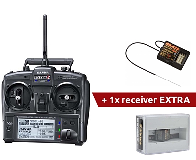 Sanwa Exzes-ZZ Stick Radio + RX-472 & RX-482 Receiver